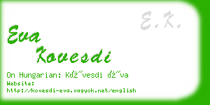 eva kovesdi business card